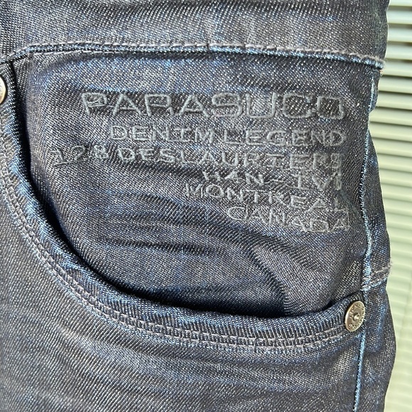 Parasuco Men’s Dark Wash Wide Leg Cargo Jeans. Sz 38 Large Flap Pockets. - Picture 7 of 11